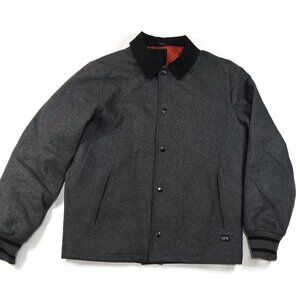 OTW‎ Collection Jacket Mens Medium Corduroy Collar Wool Blend Gray Coat Button